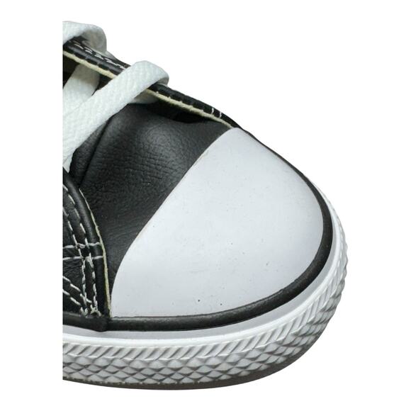 Converse Chuck Taylor All Star M10 W12 Black Leather Sneakers Wipeable Outer - Picture 9 of 11